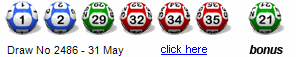 Draw: 2486 - 1,2,29,32,34,35, bonus 21
