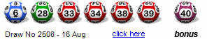 Draw: 2508 - 6,28,33,34,38,39, bonus 40